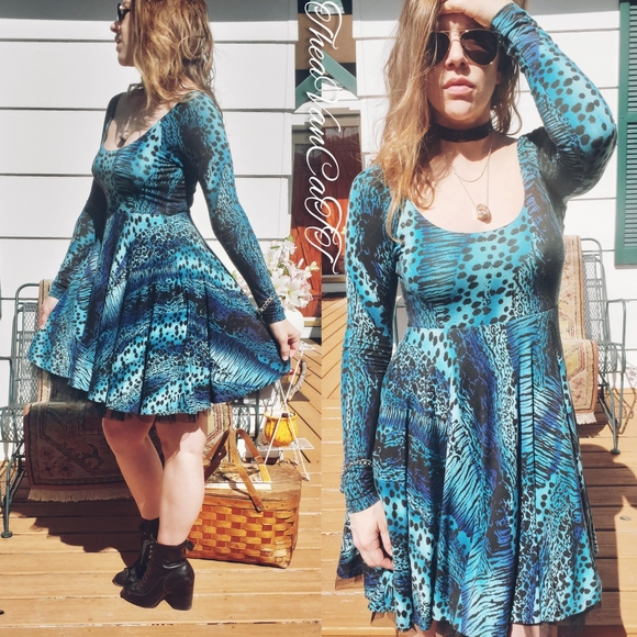 Betsey Johnson Dresses & Skirts - Vintage ♡ BJ Tulle Punk Goth Leopard Skater Dress!